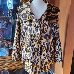St. John Silk Jacket/Overpiece Animal Print